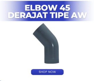 FITTING ELBOW 45 AW WAVIN